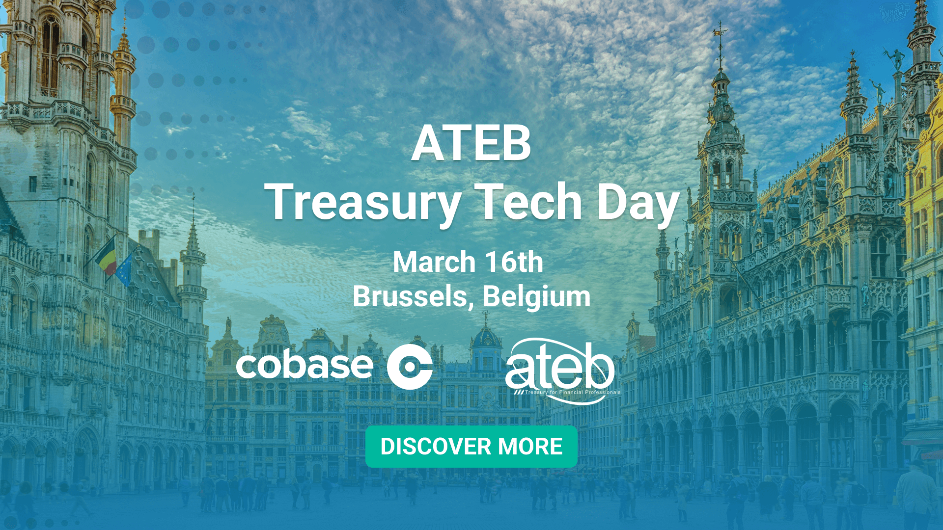 Cobase and ATEB logo's and picture of Brussels
